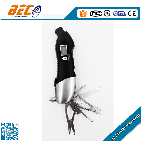 digital tire gauge with useful knives